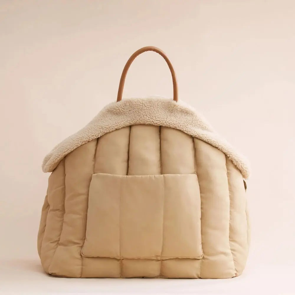 Autositz-Taschenset mit Teddyfüllung in Sandfarbe - Fur & Whiskers Fur & Whiskers