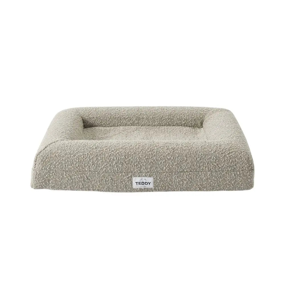 Bouclé waschbare Hundebett Grau - Teddy London - Puplando