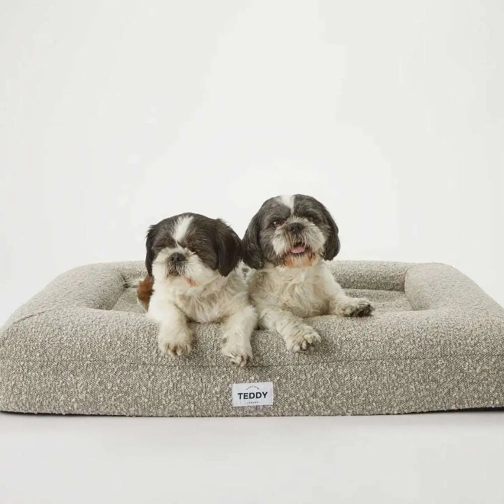 Bouclé waschbare Hundebett Grau - Teddy London - Puplando