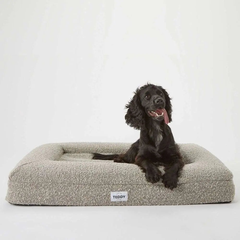 Bouclé waschbare Hundebett Grau - Teddy London - Puplando
