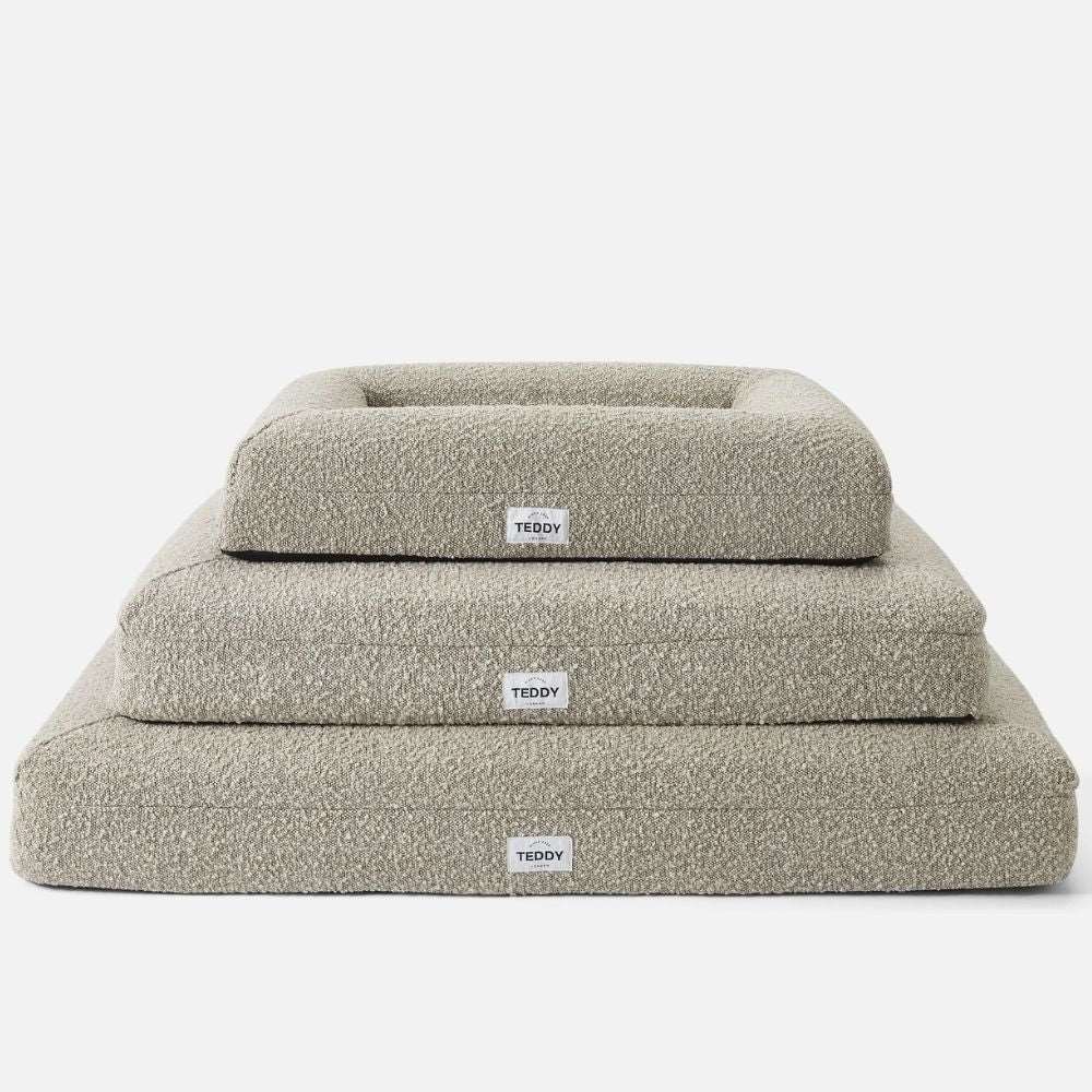 Bouclé waschbare Hundebett Grau - Teddy London - Puplando