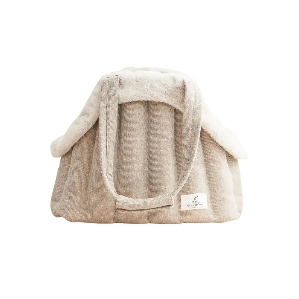 Tragetasche mit Teddyfüllung in Beige - Fur & Whiskers Fur & Whiskers